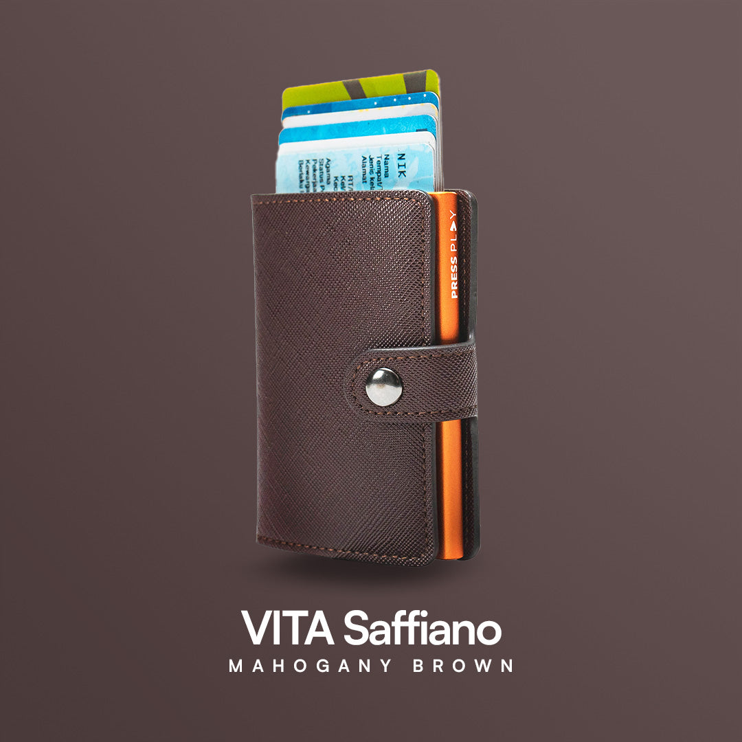 VITA Saffiano RFID Pop Up Card holder by Press Play