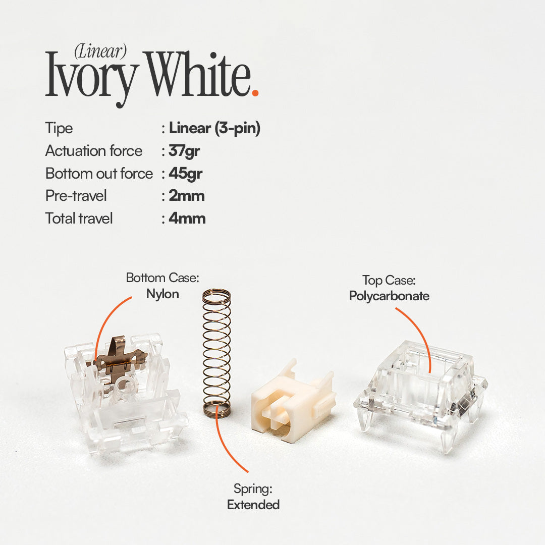 IVORY Linear Switch 45g by Press Play