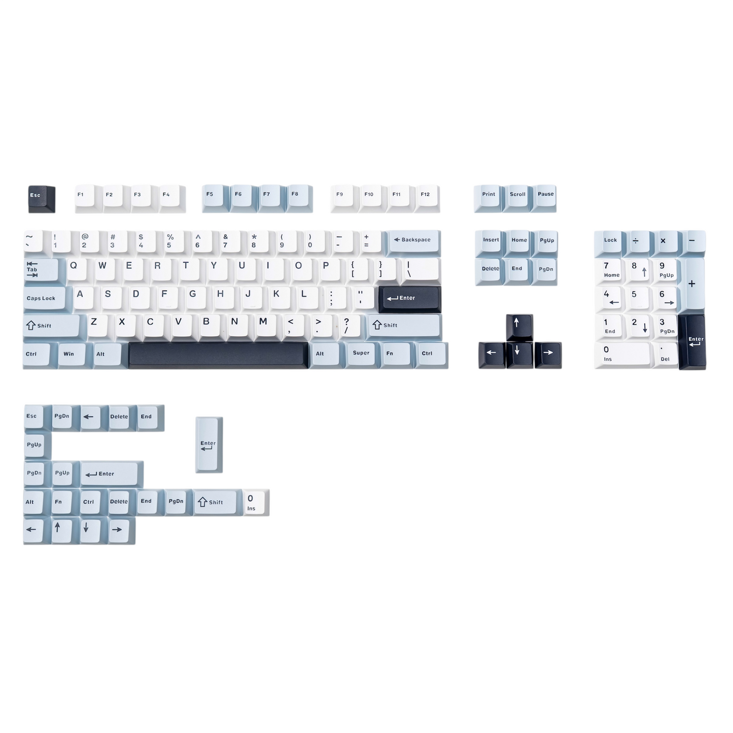 GLACIER PBT Doubleshot Keycaps Set by Press Play
