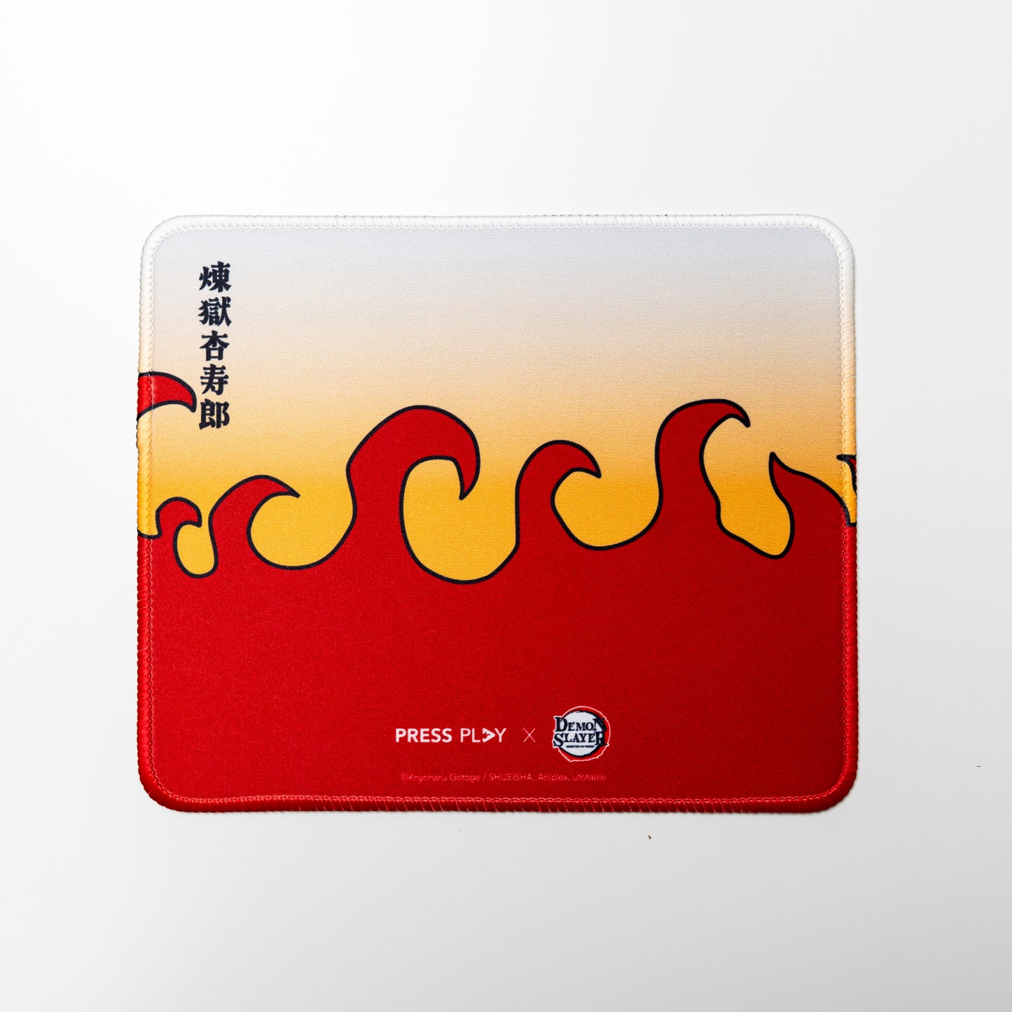[PRESS PLAY x DEMON SLAYER] 'ABLAZE' Rengoku Fire Pattern 24x20 Mousepad