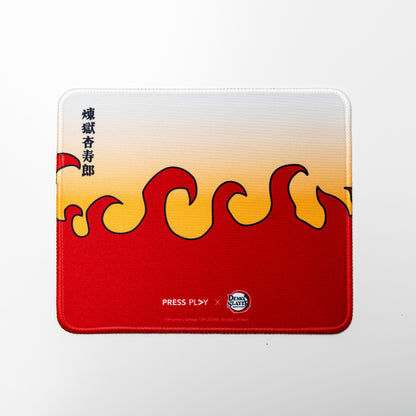 [PRESS PLAY x DEMON SLAYER] 'ABLAZE' Rengoku Fire Pattern 24x20 Mousepad