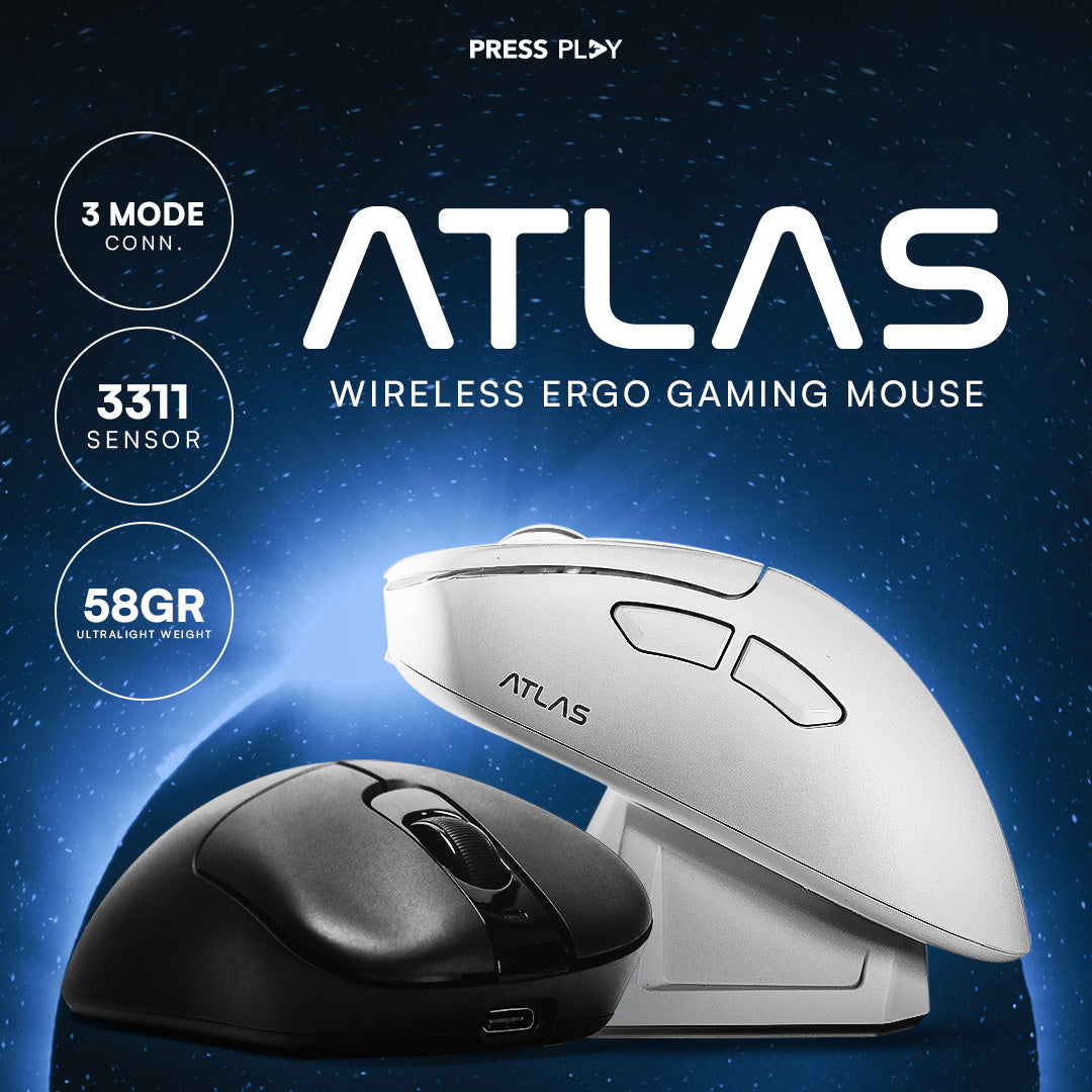 ATLAS Ergonomic Ultralight Wireless Gaming Mouse