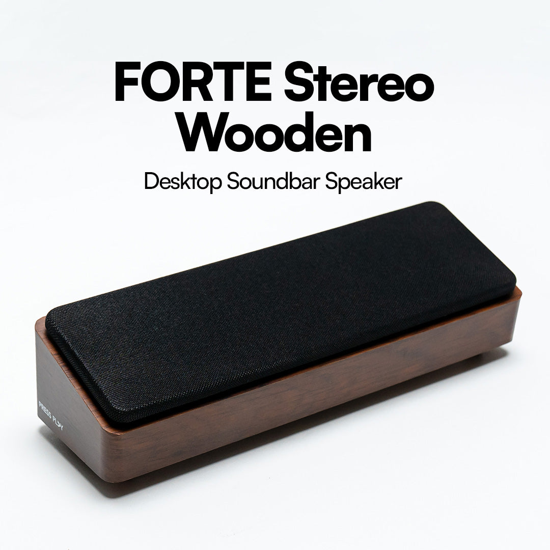 FORTE Stereo Wooden Desktop Soundbar Speaker