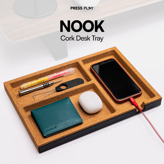NOOK CORK DESK TRAY Standalone Wooden Tray Organizer