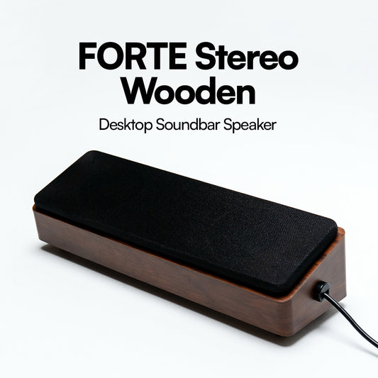 FORTE Stereo Wooden Desktop Soundbar Speaker