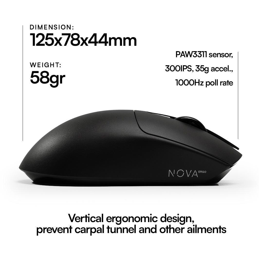 NOVA Ergo V2 3311 Ergonomic Wireless Gaming Mouse
