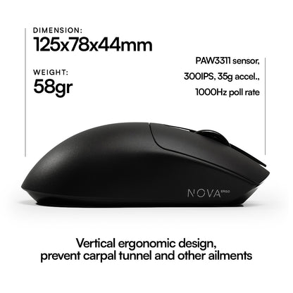 NOVA Ergo V2 3311 Ergonomic Wireless Gaming Mouse