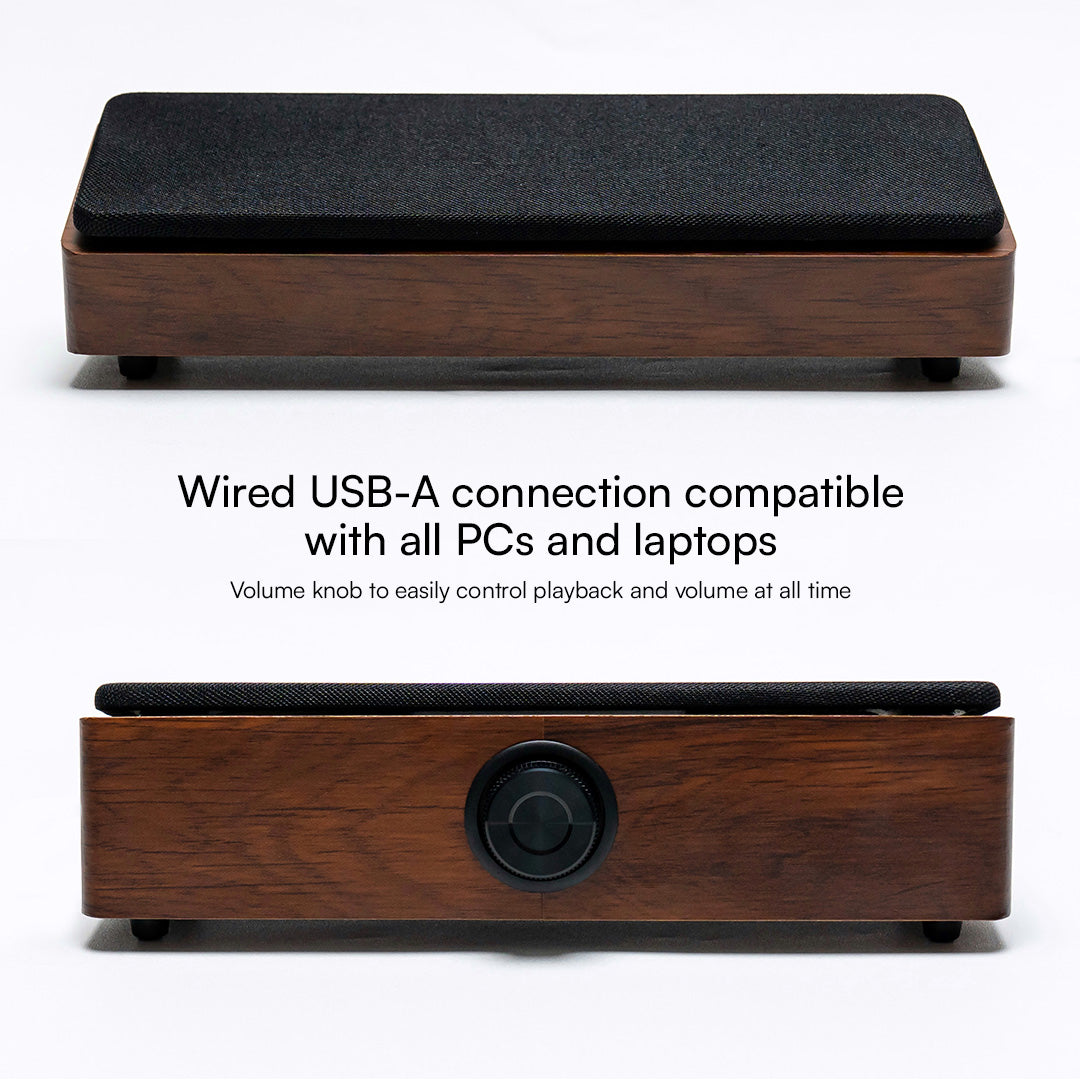 FORTE Stereo Wooden Desktop Soundbar Speaker