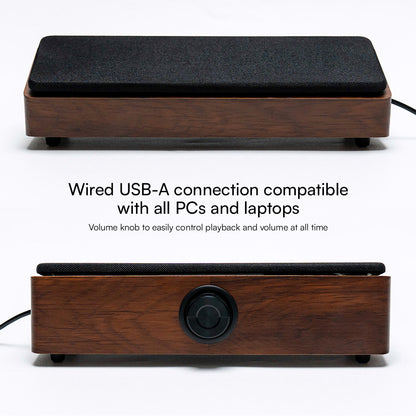 FORTE Stereo Wooden Desktop Soundbar Speaker