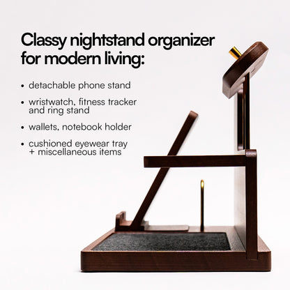 NOOK Nightstand Organizer Gadget Smartphone Wristwatch Tray