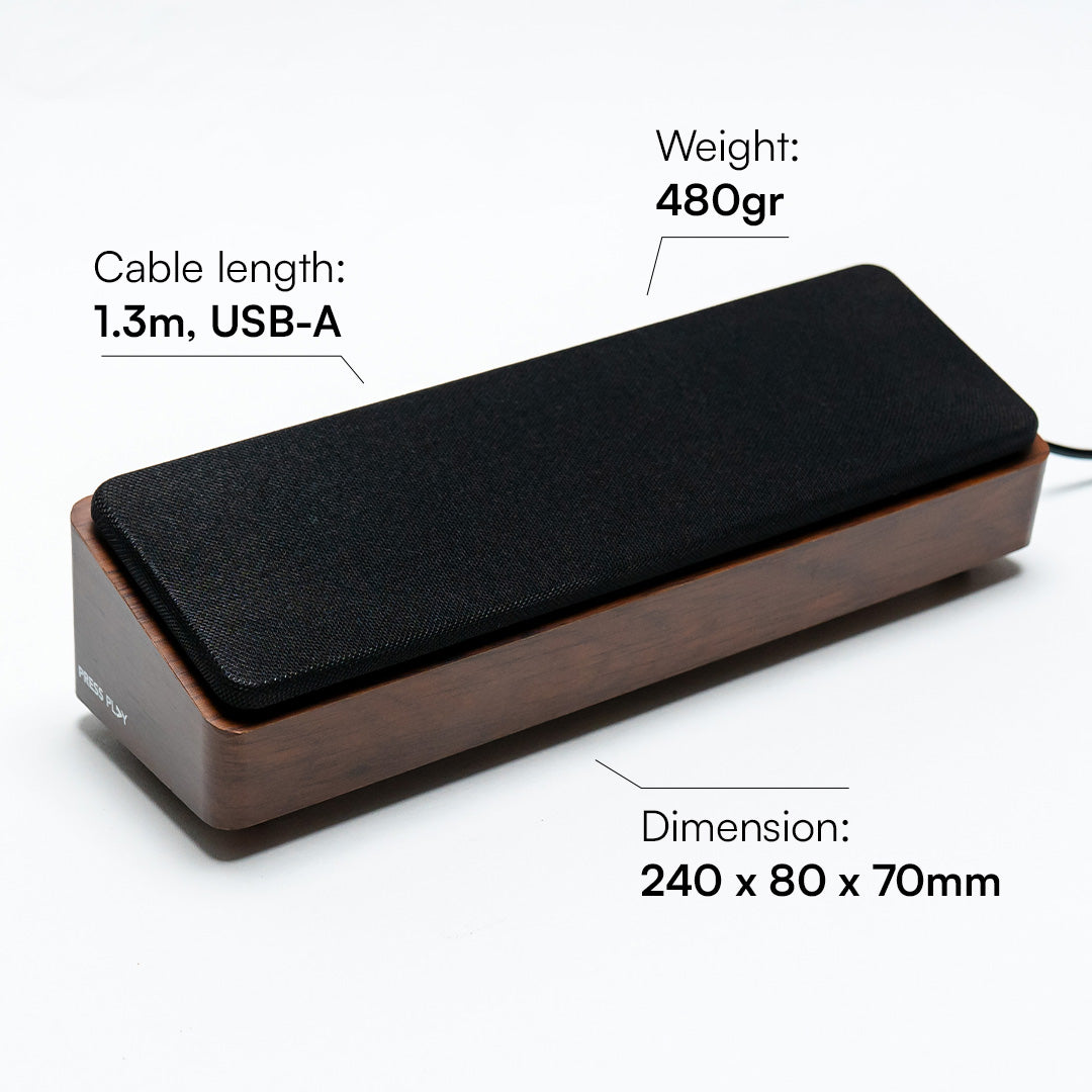 FORTE Stereo Wooden Desktop Soundbar Speaker