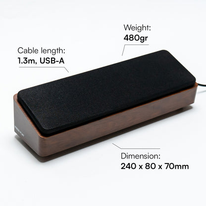 FORTE Stereo Wooden Desktop Soundbar Speaker