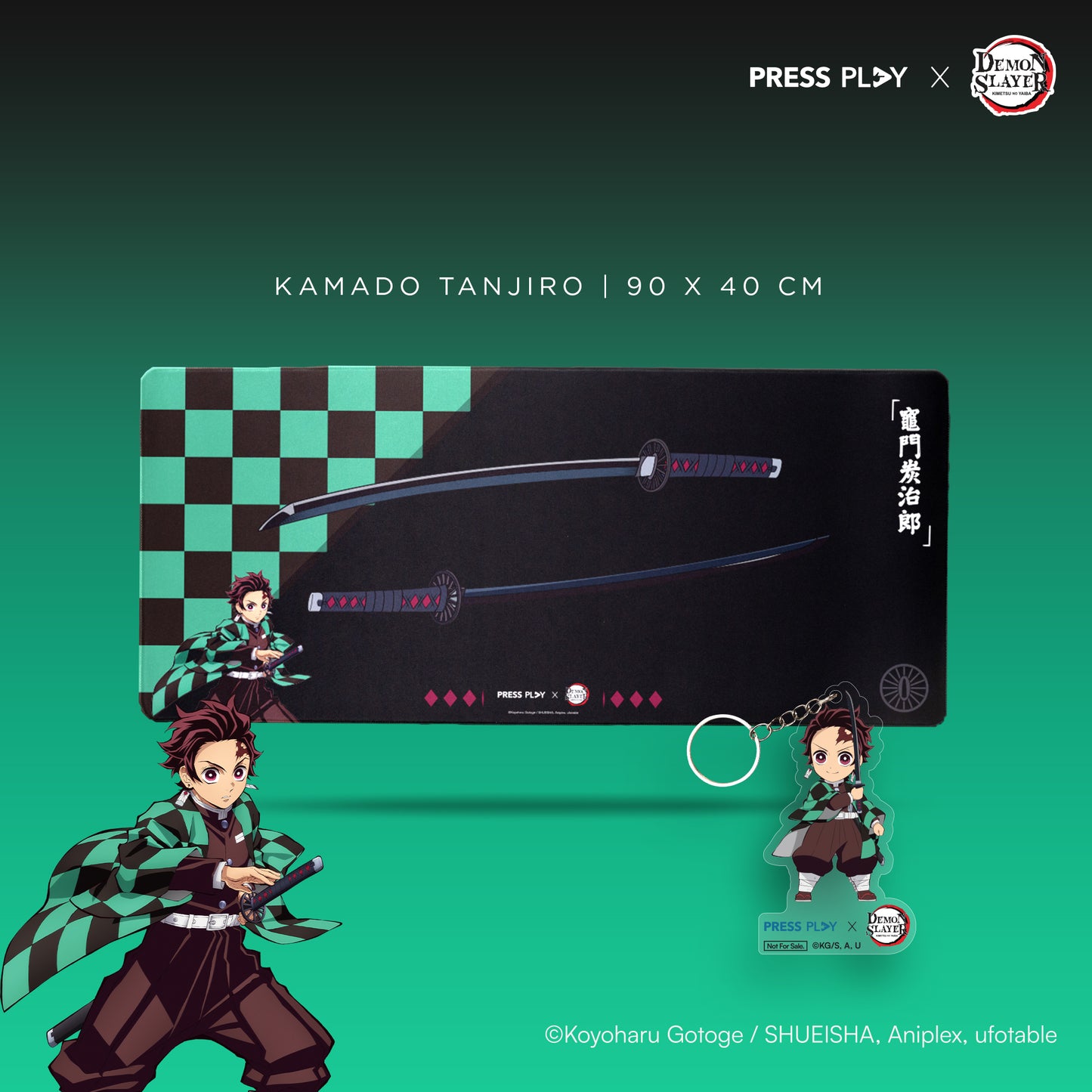 [PRESS PLAY x DEMON SLAYER] NICHIRIN 40x90 Gaming Deskmat Mousepad