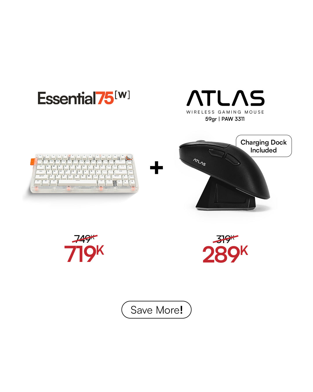 [BUNDLE] Essential75W Wireless Keyboard & Mouse Bundle