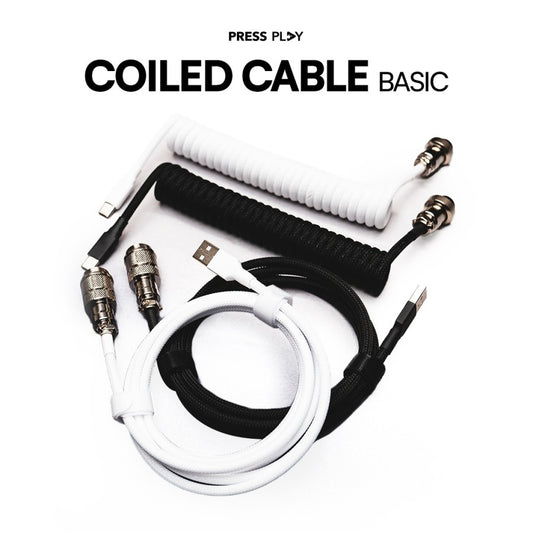 Coiled Cable BASIC - Type C Aviator Cable for Mechanical Keyboard