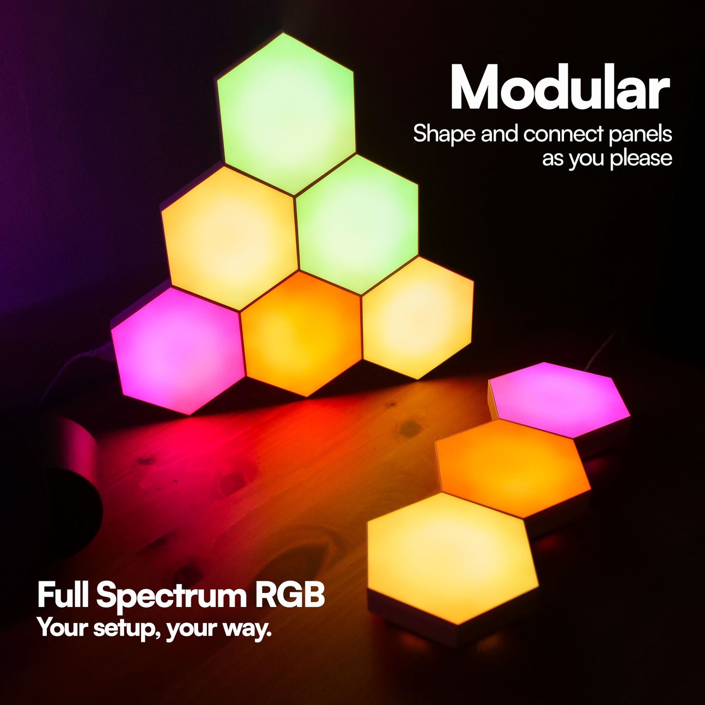 PlayPanel Hexagon RGB LED Light Lamp by Press Play