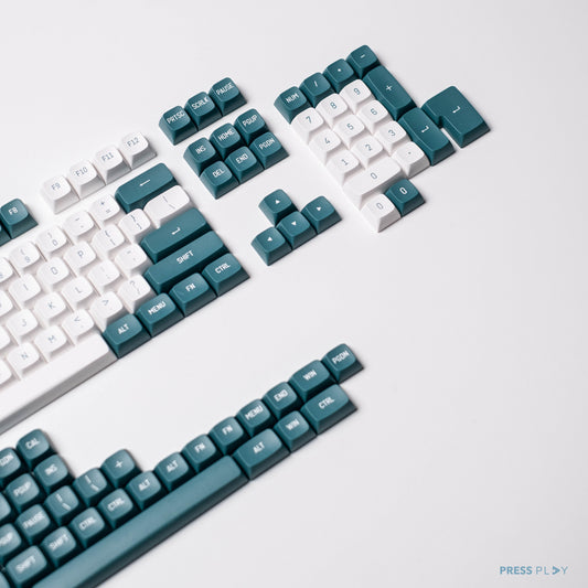 OASIS Green - White CSA Profile Doubleshot PBT Keycaps