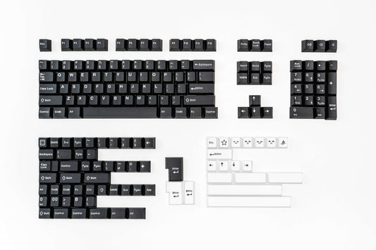 White on Black WoB PBT ABS Doubleshot Keycaps Keycap Set by Press Play