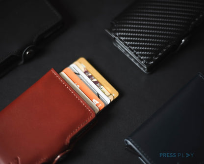 CLASSIC RFID Leather Pop Up Card Case Wallet by Press Play