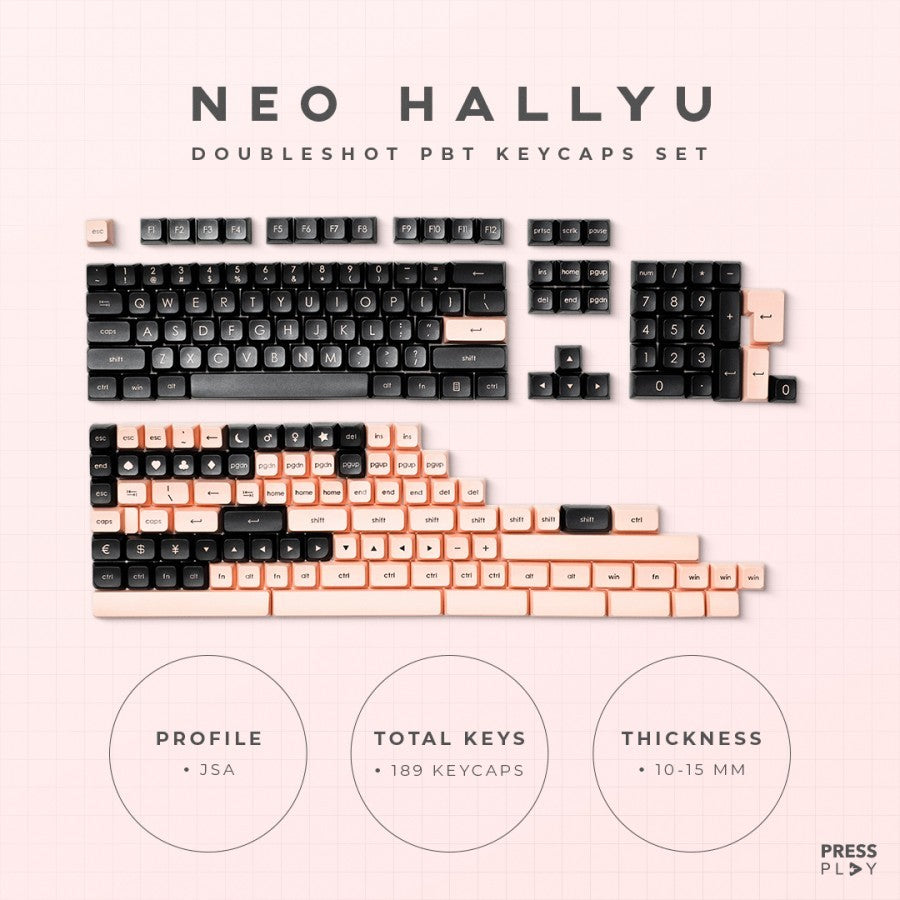 NEO HALLYU JSA Doubleshot PBT Keycaps Keycap Set – pressplayid