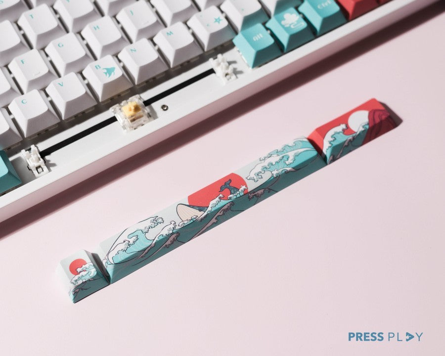 Ukiyo Sea Waves PBT Dye Sub Keycaps 108 Keys