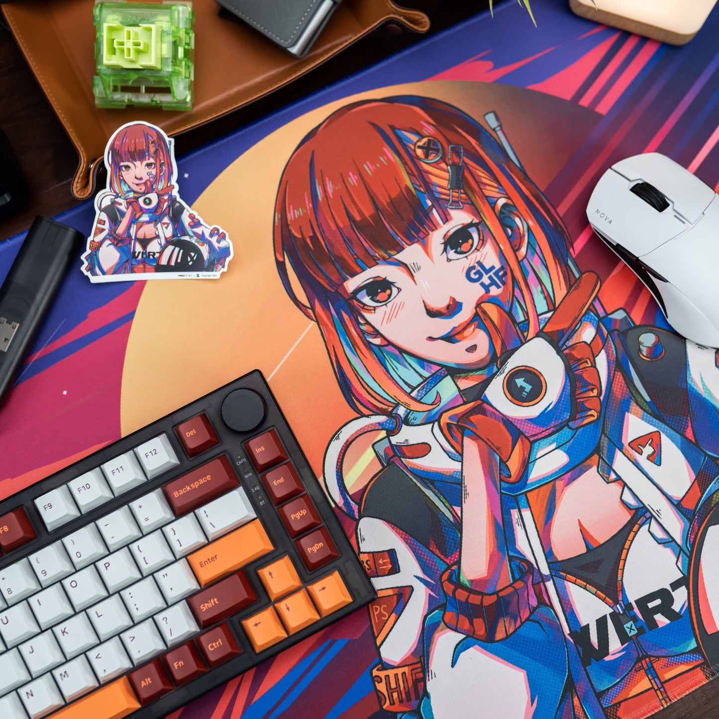 SPACEGIRLS Press Play x kenn.arts Gaming Mousepad Deskmat