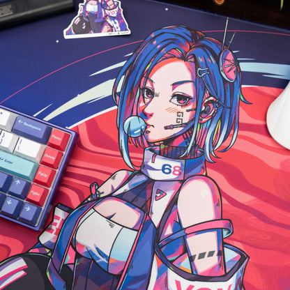 SPACEGIRLS Press Play x kenn.arts Gaming Mousepad Deskmat