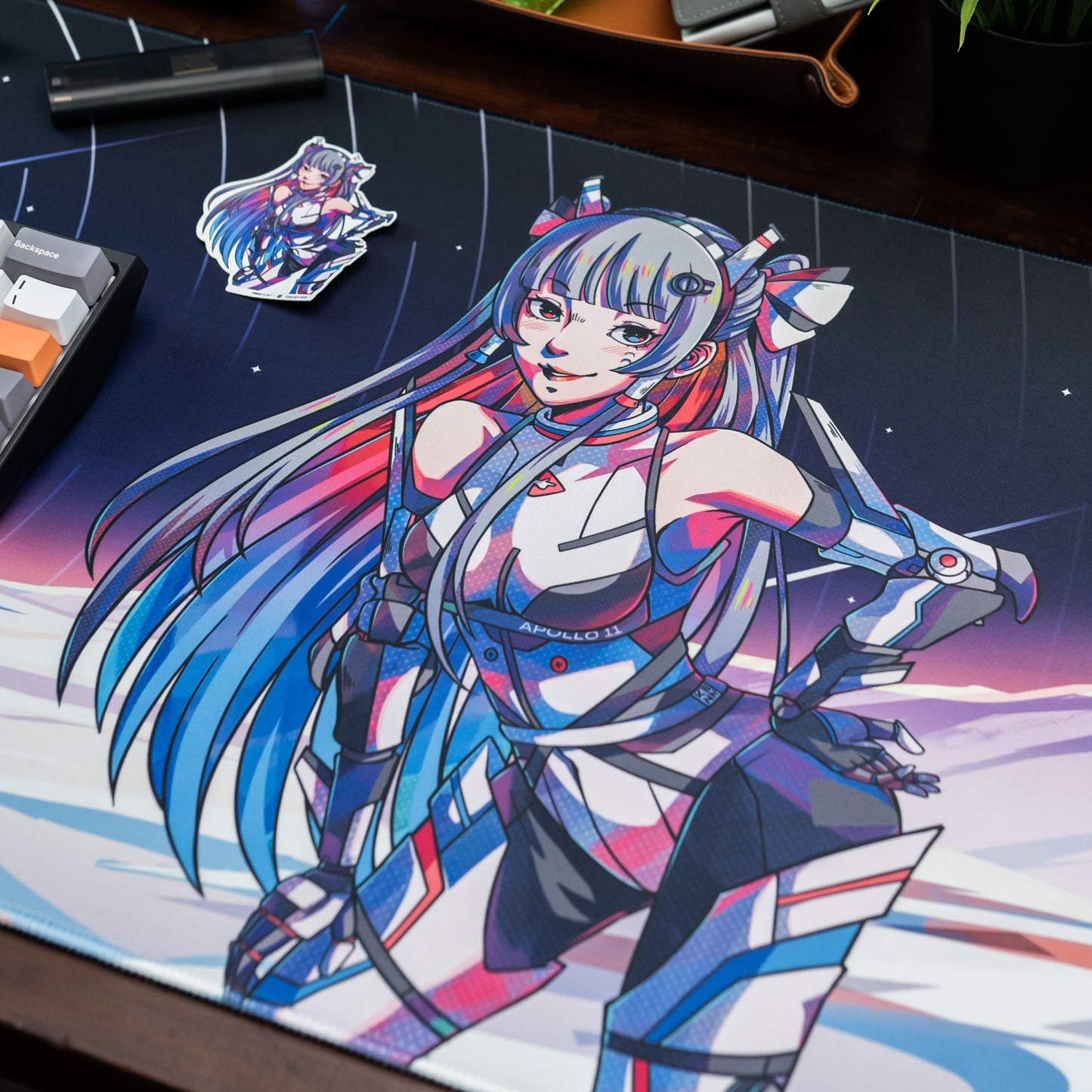 SPACEGIRLS Press Play x kenn.arts Gaming Mousepad Deskmat