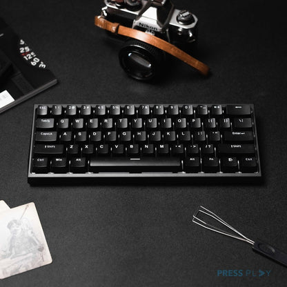 WoB White on Black PBT Doubleshot Keycaps Set by Press Play