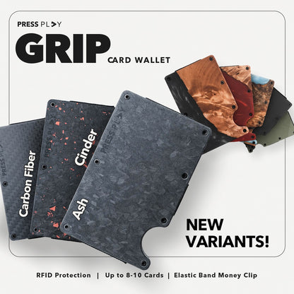 GRIP RFID Carbon Fiber Elastic Card Wallet (with Money Clip)