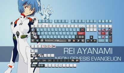 Rei Ayanami EVANGELION PBT Dye Sub 142 Keycaps Mechanical Keyboard
