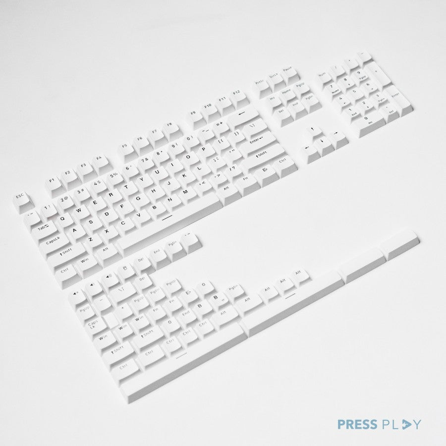 BoW Black on White PBT Doubleshot Keycaps Set by Press Play – pressplayid