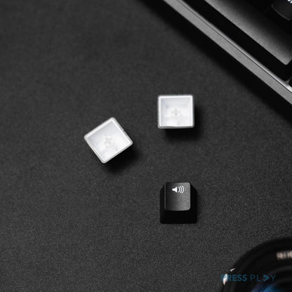 WoB White on Black PBT Doubleshot Keycaps Set by Press Play