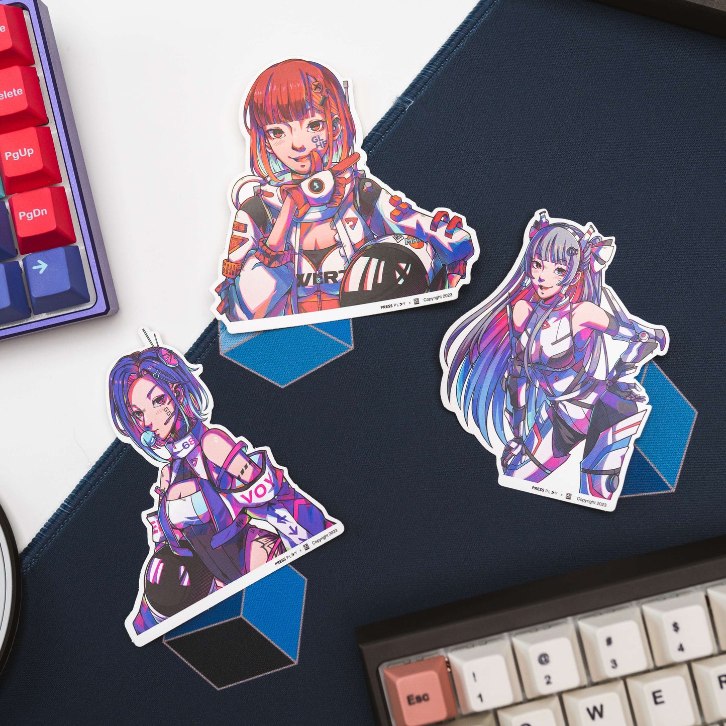 SPACEGIRLS Press Play x kenn.arts Stickers