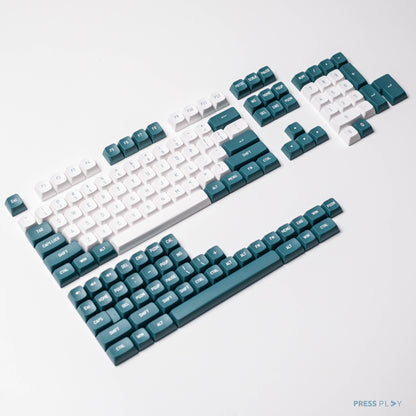 OASIS Green - White CSA Profile Doubleshot PBT Keycaps