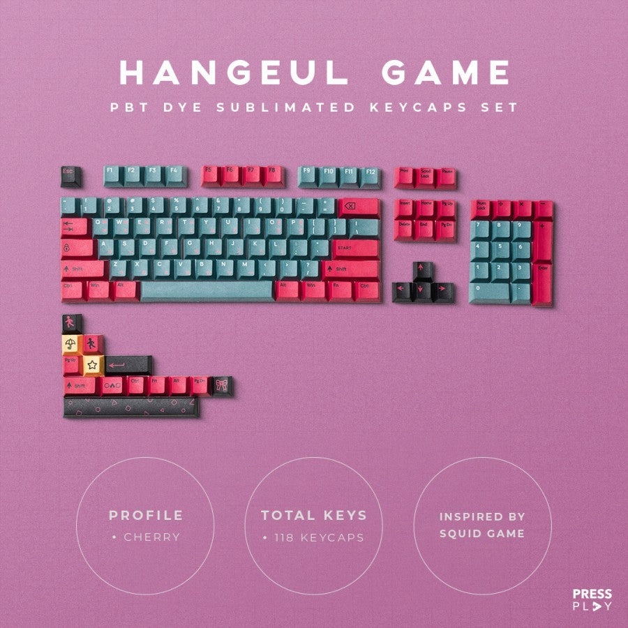 HANGEUL GAME Korean Root PBT Dye Sub Keycaps Keycap Set by Press Play ...