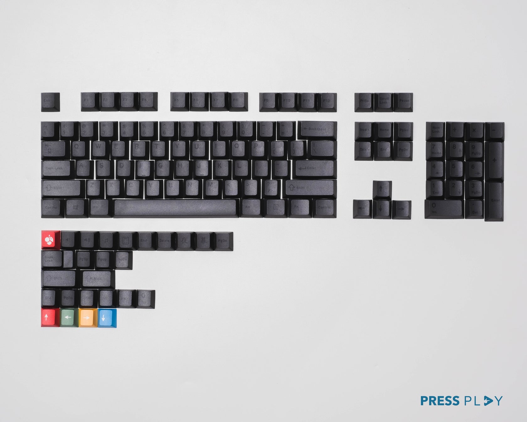 BLACKOUT PBT Dye Sub Sublimated Keycaps Keycap Set – pressplayid