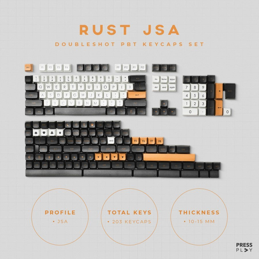 RUST JSA Doubleshot PBT Keycaps Keycap Set