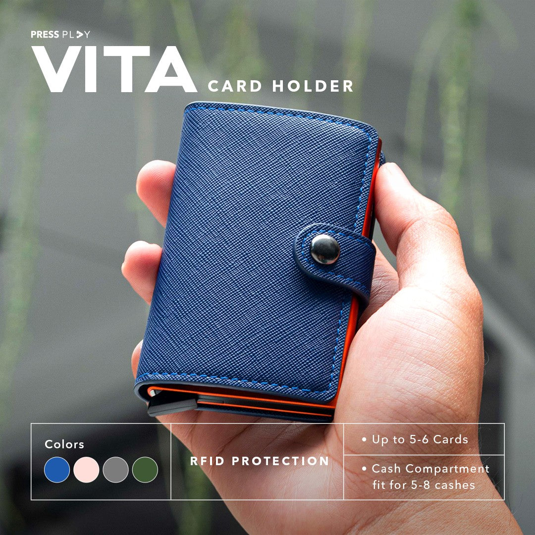 VITA Saffiano RFID Pop Up Card holder by Press Play