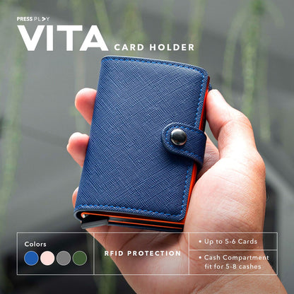 VITA Saffiano RFID Pop Up Card holder by Press Play