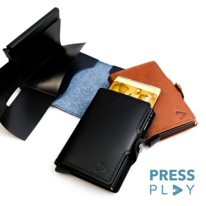 CLASSIC RFID Leather Pop Up Card Case Wallet by Press Play