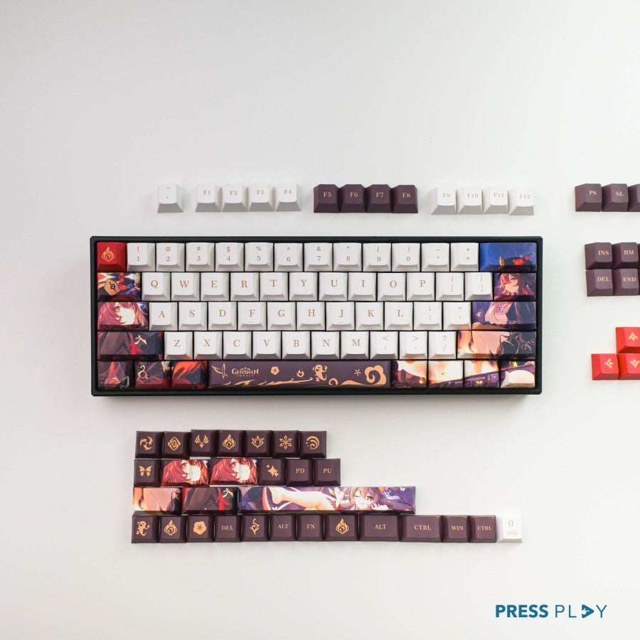 Genshin Impact HU TAO PBT Dye Sub Keycaps Mechanical Keyboard