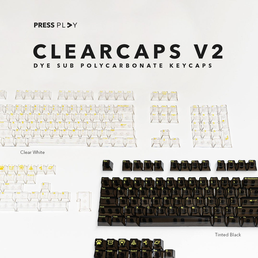 ClearCaps V2 Dye Sub Polycarbonate Transparent Keycaps by Press Play ...